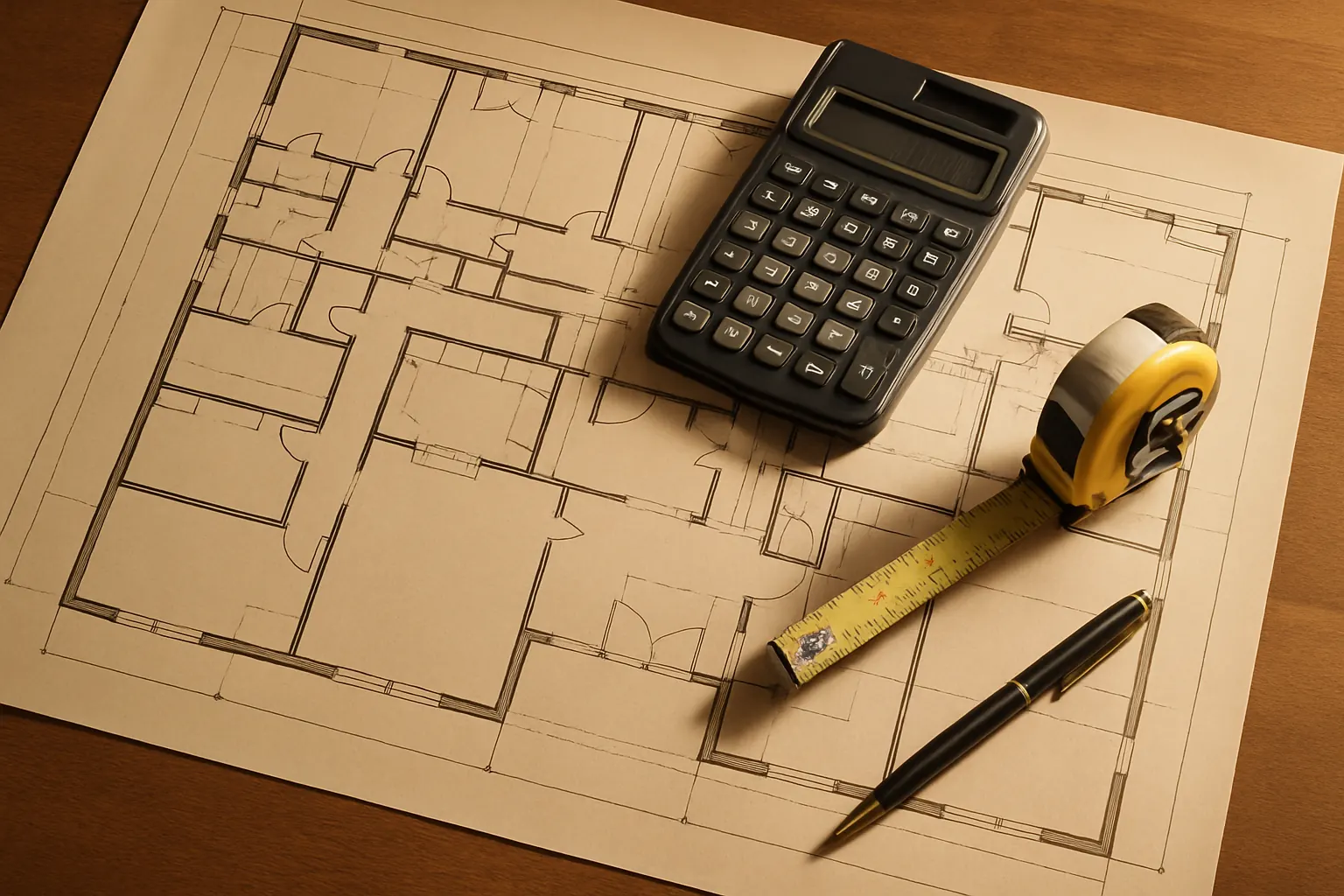 Floor plan and calculator for estimating flooring cost