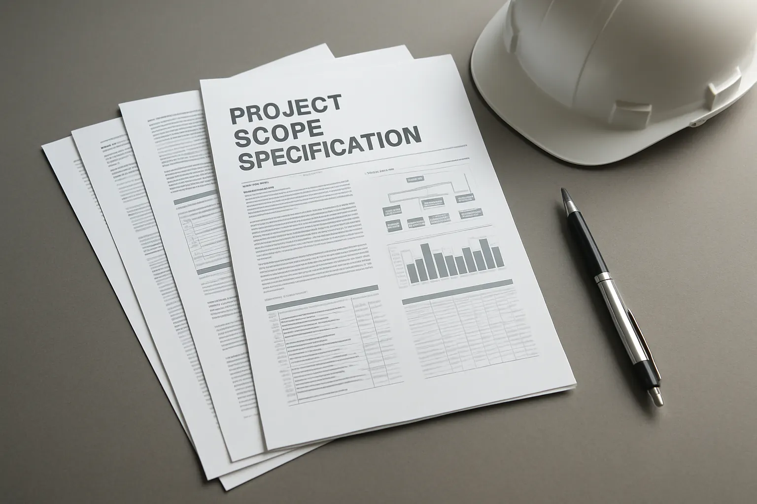 Detailed flooring project scope document on a desk